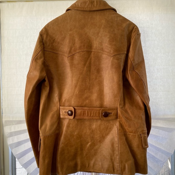 J Crew tan leather pea coat - Picture 8 of 11
